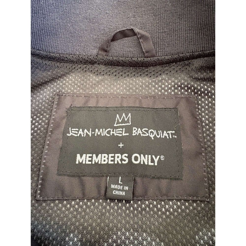 NWOT Jean Basquiat x Members Only Bomber Jacket Black Boone Mona Lisa (Large) - Picture 6 of 9